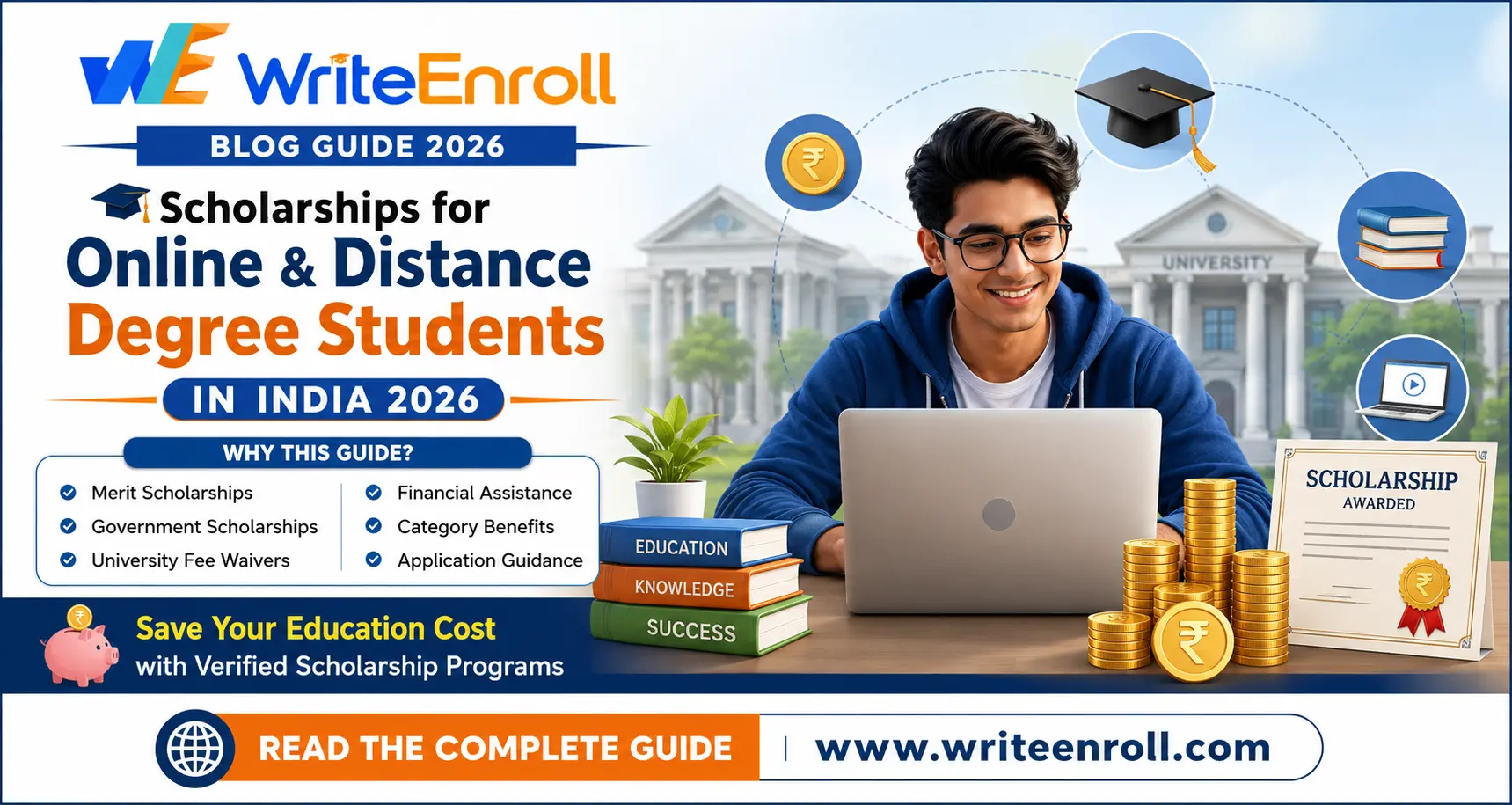 Scholarships for Online & Distance Degree Students in India 2026