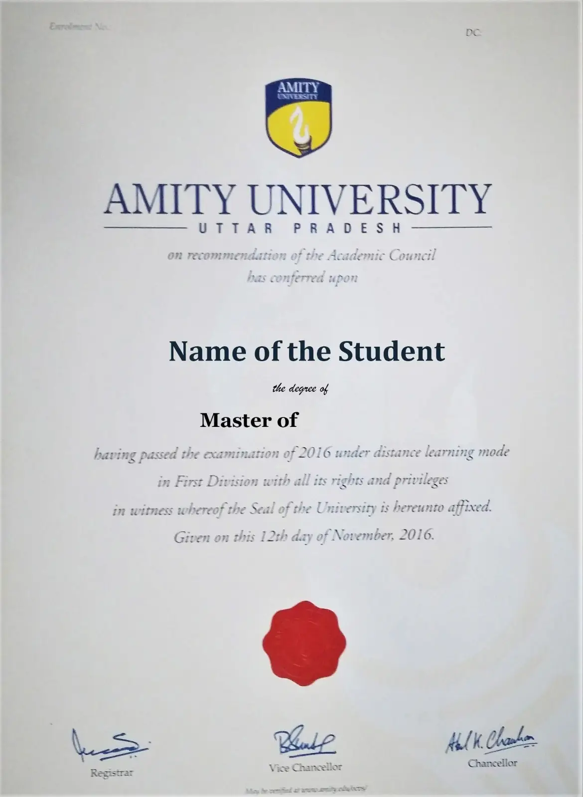 College Certificate